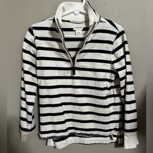 Crewcuts Navy and White Striped Zip-Up Sweater